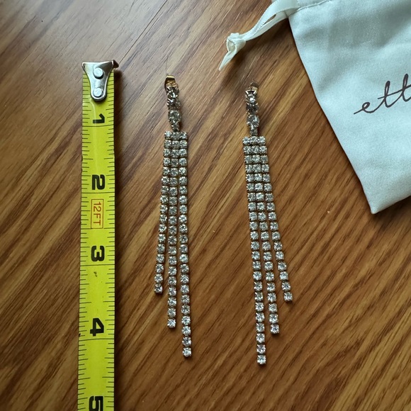 Ettika Gold Crystal Dangle Earrings - Picture 2 of 3
